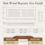 White Oak 4x12 Inch Floor Register Vents (2-Pack)