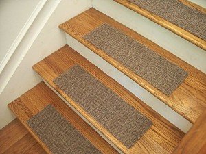 Berber Beige Gray Carpet Stair Treads - 24"x8" Set