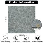 WAPANE Light Gray Peel and Stick Carpet Tiles