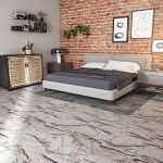 CHICHOME 6-Pack Marble Vinyl Flooring Tiles Cracked Peel and Stick Floor Tile Bathroom Waterproof Flooring 12''x12'' Self Adhesive Removable Stick on Floor Tile Sticky for Bedroom Kitchen Living Room
