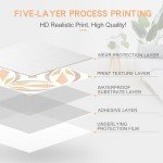 MORCART Peel and Stick Floor Tile - 20 PCS, 8" x 8" Vinyl Flooring - Waterproof Self-Adhesive Floor Tile for Bathroom, Kitchen, Living Room, Bedroom - Orange/Fabric Pattern Look