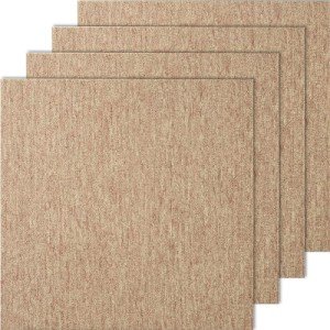 VEVOR Carpet Tiles Reusable, 20"x 20" Carpet Squares with Padding Attached, Soft Padded Carpet Tiles, Easy Install DIY for Bedroom Living Room Indoor Outdoor (16 Tiles, Dark Brown)