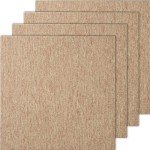 VEVOR Carpet Tiles Reusable, 20"x 20" Carpet Squares with Padding Attached, Soft Padded Carpet Tiles, Easy Install DIY for Bedroom Living Room Indoor Outdoor (16 Tiles, Dark Brown)