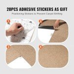 VEVOR Carpet Tiles Reusable, 20"x 20" Carpet Squares with Padding Attached, Soft Padded Carpet Tiles, Easy Install DIY for Bedroom Living Room Indoor Outdoor (16 Tiles, Dark Brown)