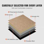 VEVOR Carpet Tiles Reusable, 20"x 20" Carpet Squares with Padding Attached, Soft Padded Carpet Tiles, Easy Install DIY for Bedroom Living Room Indoor Outdoor (16 Tiles, Dark Brown)