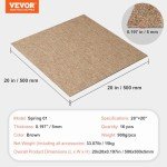 VEVOR Carpet Tiles Reusable, 20"x 20" Carpet Squares with Padding Attached, Soft Padded Carpet Tiles, Easy Install DIY for Bedroom Living Room Indoor Outdoor (16 Tiles, Dark Brown)