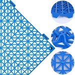 Interlocking Non-Slip Rubber Floor Mats - Blue