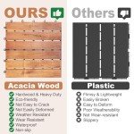 Acacia Wood Interlocking Deck Tiles - 27 PCS