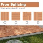 Acacia Wood Interlocking Deck Tiles - 27 PCS