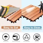 Acacia Wood Interlocking Deck Tiles - 27 PCS