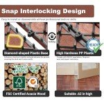 Acacia Wood Interlocking Deck Tiles - 54 PCS