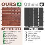 Acacia Wood Interlocking Deck Tiles - 54 PCS