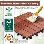 Acacia Wood Interlocking Deck Tiles - 54 PCS