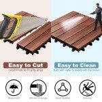 Acacia Wood Interlocking Deck Tiles - 54 PCS