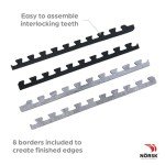 Stone Gray/Black Faux Wood Foam Floor Tiles, 4-Pack