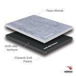 Stone Gray/Black Faux Wood Foam Floor Tiles, 4-Pack