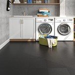 Livelynine Black Vinyl Peel and Stick Floor Tiles