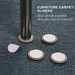 24 PCS Self-Stick Carpet Furniture Sliders, 1 Inch