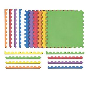 Reversible Foam Exercise Mats - 6 Interlocking Tiles