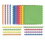Reversible Foam Exercise Mats - 6 Interlocking Tiles