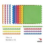 Reversible Foam Exercise Mats - 6 Interlocking Tiles
