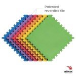 Reversible Foam Exercise Mats - 6 Interlocking Tiles