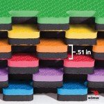 Reversible Foam Exercise Mats - 6 Interlocking Tiles