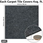 Peel and Stick Dark Grey Carpet Tiles 24" x 24