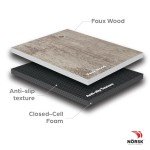 Reversible Faux Wood Foam Floor Tiles - 4 Pack