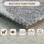 PUREFULL Non-Adhesive Carpet Tiles, 40.6 x 40.6 cm