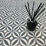 Mid Century Black Vinyl Sheet Flooring 2 Metres