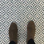 Mid Century Black Vinyl Sheet Flooring 2 Metres