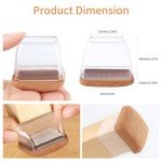 16PCS Extra Large Clear Chair Leg Floor Protectors