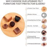 16PCS Extra Large Clear Chair Leg Floor Protectors