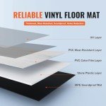 Light Gray Interlocking Vinyl Floor Tiles Set