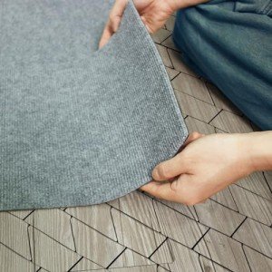 Light Gray Peel and Stick Carpet Tiles - 20 Pack