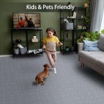 Light Gray Peel and Stick Carpet Tiles - 20 Pack