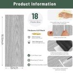 Peel and Stick Waterproof Vinyl Floor Tiles - 18 Pack