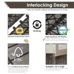 Acacia Wood Interlocking Patio Deck Tiles - 54 PCS