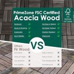 Acacia Wood Interlocking Patio Deck Tiles - 54 PCS