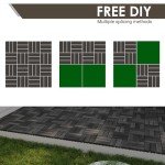Acacia Wood Interlocking Patio Deck Tiles - 54 PCS