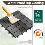 Acacia Wood Interlocking Patio Deck Tiles - 54 PCS