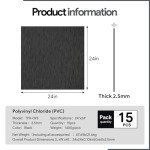 Waterproof Non-Slip PVC Carpet Tiles - 15 Pack