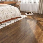 Peel and Stick Brown Walnut Vinyl Floor Tiles