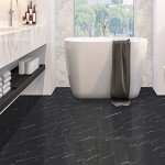 Luxury Vinyl Interlocking Flooring Tiles - Nero Marquina
