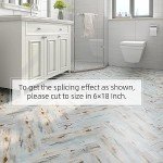 Peel and Stick Blue Wood Vinyl Floor Tiles