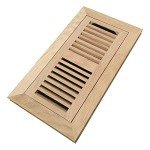 White Oak Floor Register Vent with Damper, 4x10 Inch