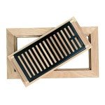 White Oak Floor Register Vent with Damper, 4x10 Inch