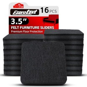 Felt Furniture Sliders for Hardwood Floors - 16 Pack