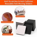 Felt Furniture Sliders for Hardwood Floors - 16 Pack